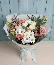Букет цветов из:  Розы, Лизиантусы и Хризантемы #REPLACE_PRED# Серпухове