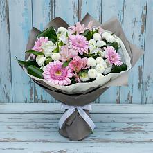 Букет цветов из:  Герберы, Альстромерии и Хризантемы в Серпухове