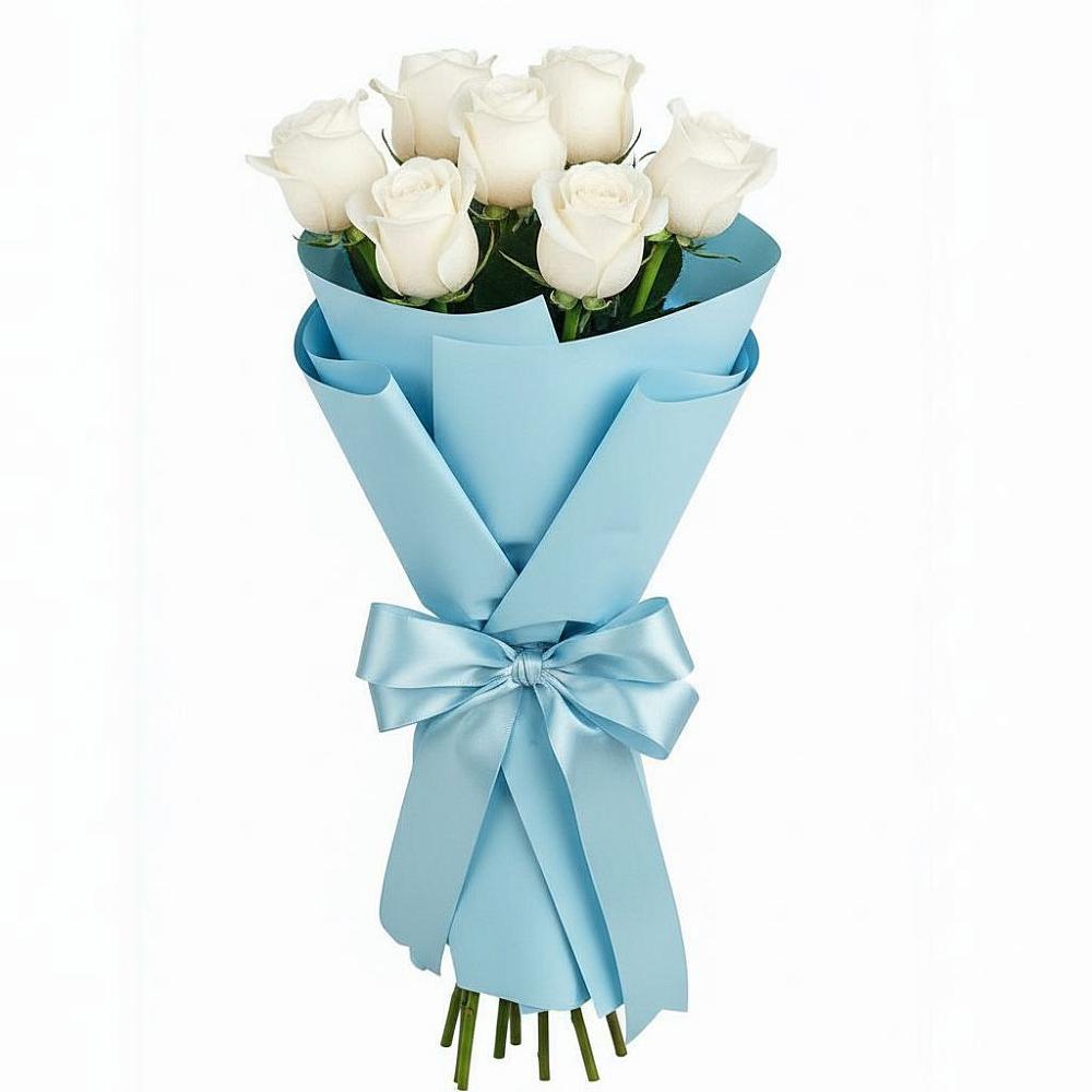 Букет 7 белых роз Проуд в Серпухове