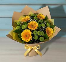 Букет цветов из:  Герберы и Хризантемы в Серпухове