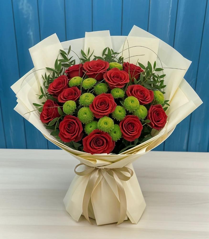 Букет цветов из: Розы и Хризантемы в Серпухове